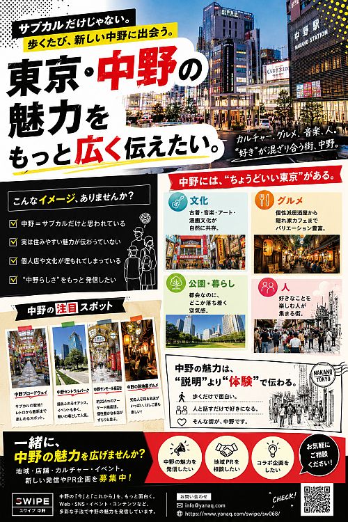 東京・中野の魅力をもっと広く伝えたい